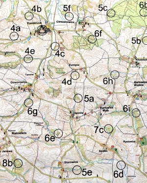 Mapa do zawódów na orientację w stylu rogaining (c) Łukasz Derkacz